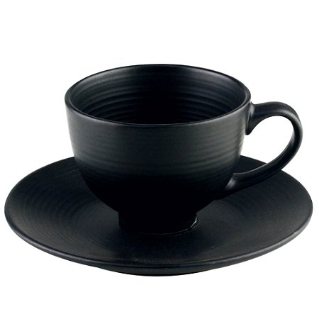 Conjunto 4 Xícaras de Chá de Porcelana Black - Rojemac