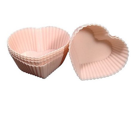 Forma de Cupcake Coração Rosa