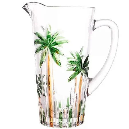 Jarra Cristal Palm Tree Hand Paint- Rojemac