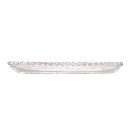 Travessa de Cristal Oval Bolinhas Pearl Transparente 24cm