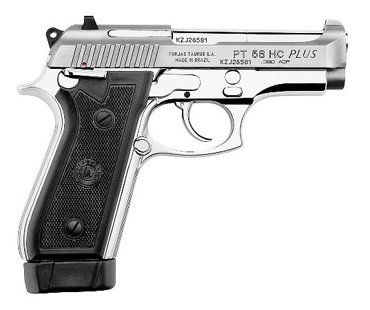 Pistola Taurus 58HC - .380ACP - 4" - 19+1 Tiros - Inox Fosco / Carbono Fosco
