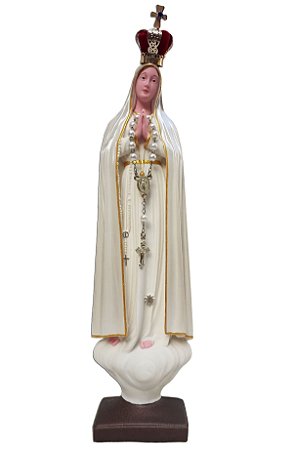 Nossa Senhora De Fátima Em Resina Pintada A Mão