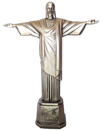 Imagem Cristo Redentor Em Resina 33,5cm Prata