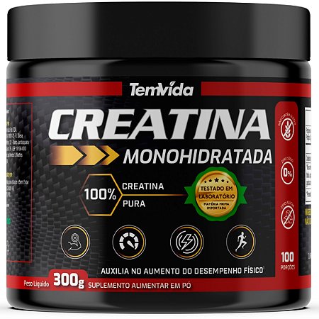 Creatina PURA 300g Natural Tem Vida
