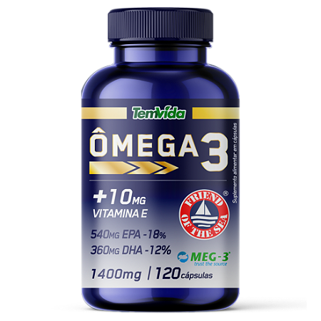 Ômega 3 + Vitamina E 120 cápsulas Tem Vida