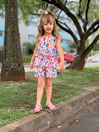 Conjunto Casinhas Coloridas - 08 anos