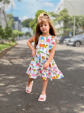 Vestido Bichinhos Colors - 01/08 anos