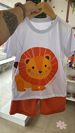 Conjunto Masculino Leão Branco