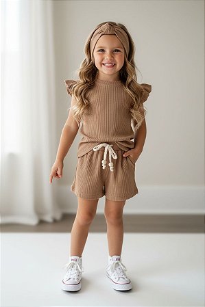 Conjunto Canelado Bombom - 08/10 anos