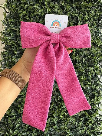 Laço de Linho Rosa
