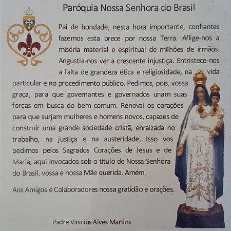 Az Paróquia Nossa senhora do Brasil Cecrisa 20x20 4,77mm