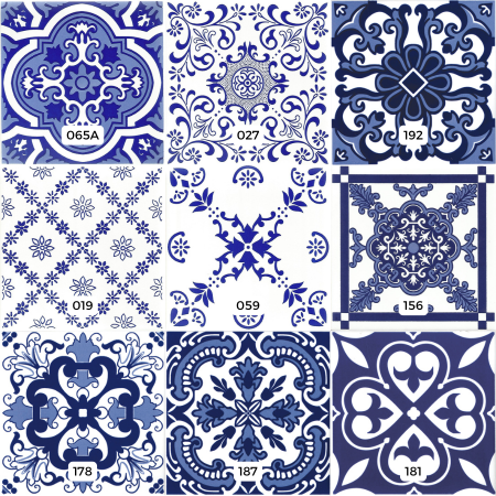 Kit de Azulejos Decorados 2 - 9 Peças - Modelos 65A / 027 / 192 / 019 / 059 / 156 / 178 / 187 / 181