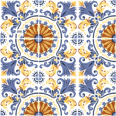 Kit de Azulejos Decorados 8 - 9 Peças - Modelo 015