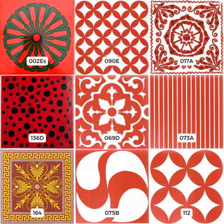 Kit de Azulejos Decorados 12 - 9 Peças - Modelos 69d / 73a / 75b / 081 / 90b / 136d / 17a / 164 / 002 Esp