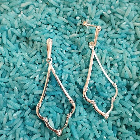 Brincos em Prata 925 com detalhe em Zircônias