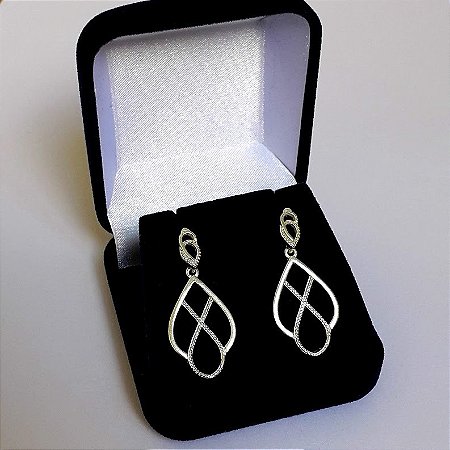 Brincos em Prata 925 - Gotas lisas e texturadas