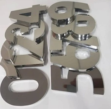 Algarismo de 12 cm Inox