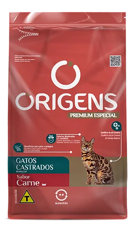 Origens Premium Especial Gatos Adultos Castrados Sabor Carne