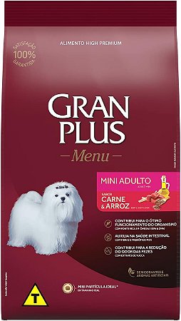 Granplus High Premium Menu Adultos Mini e Pequenos Carne e Arroz