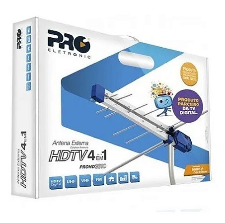 Antena Hdtv 4 Em 1 Pró Eletronic Prohd-3610