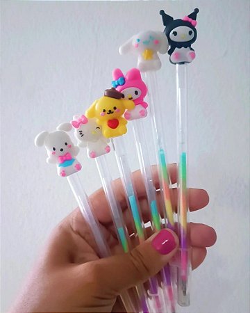 🖊️🌈 Canetas Multicores com Acessório Fofo na Ponta 🌈🖊️