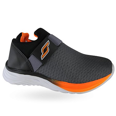 Tênis Infantil States Laranja Elástico Lateral Conforto Casual
