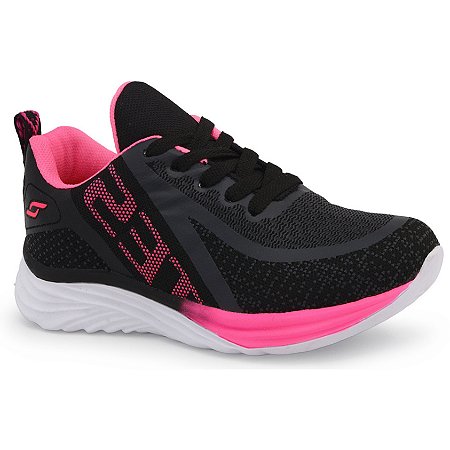 Tênis Infantil Feminino Preto/Pink States Light Colegial ST452