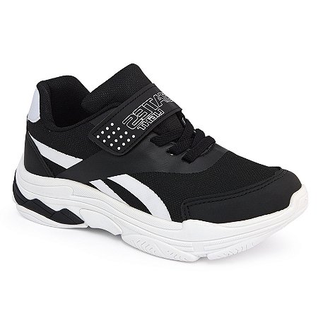 Tênis Infantil Preto/Branco Colegial Calce Fácil States Light ST108