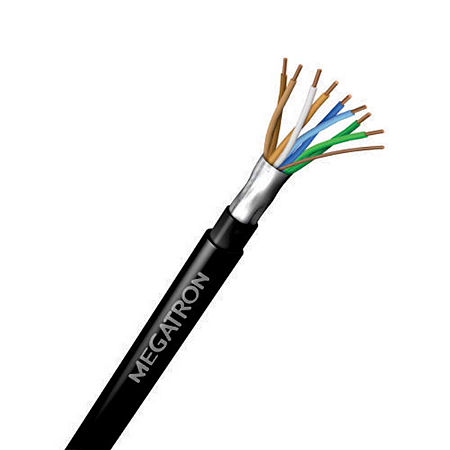 CABO DE SINAL PARA CFTV 500 METROS 4 PARES DUPLA CAPA BLINDADO PRETO DVBL2569 MEGATRON