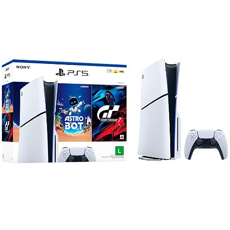CONSOLE PLAYSTATION 5 SLIM DISC + 2 JOGOS 1 CONTRO