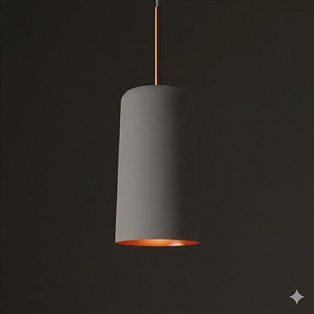 PENDENTE AMSTERDA 1XE27 BRANCO/COBRE PEQUENO