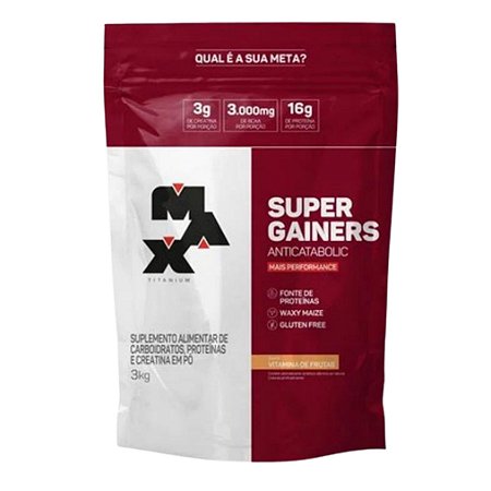 Super Gainers ( Refil 3Kg Vitamina de Frutas ) Max Titanium