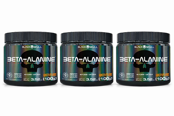 3 POTES BETA ALANINA 100g POTE- Black Skull