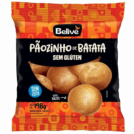 Pão de Batata Sem Glúten Sem Leite Sem Lactose Pãozinho Belive