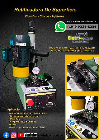 Retificadora de superfície para Retificar válvula Denso e calços