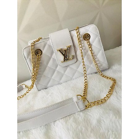 lv sling bolsa with gold chain