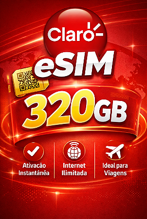 Esim Claro 320GB de Internet