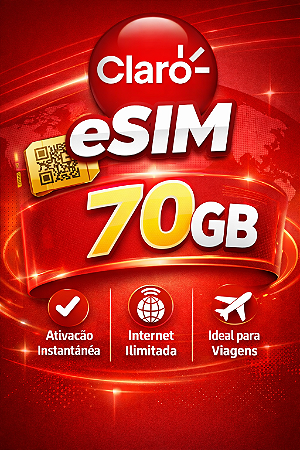 Esim Claro 70GB de Internet