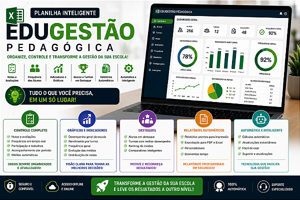 ​💻 Planilhas em Excel 100% Automatizadas.