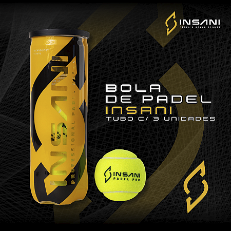 BOLA DE PADEL INSANI PRO - TUBO C/3 UNIDADES