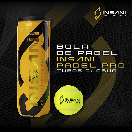 BOLA DE PADEL INSANI PRO - TUBO C/3 UNIDADES