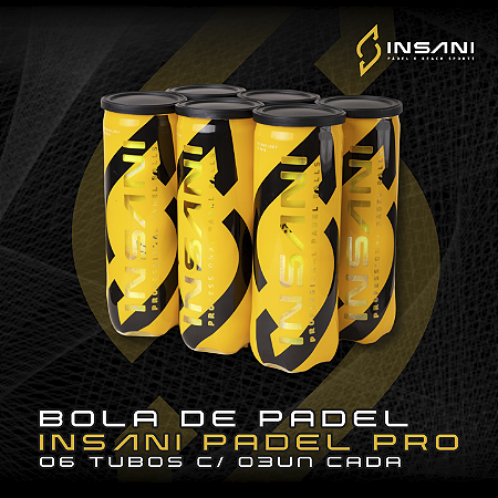 BOLA DE PADEL INSANI PRO - 6 TUBOS C/3 UNIDADES