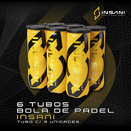 BOLA DE PADEL INSANI PRO - 6 TUBOS C/3 UNIDADES