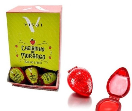 BRILHO LABIAL CHEIRINHO DE MORANGO - VIVAI