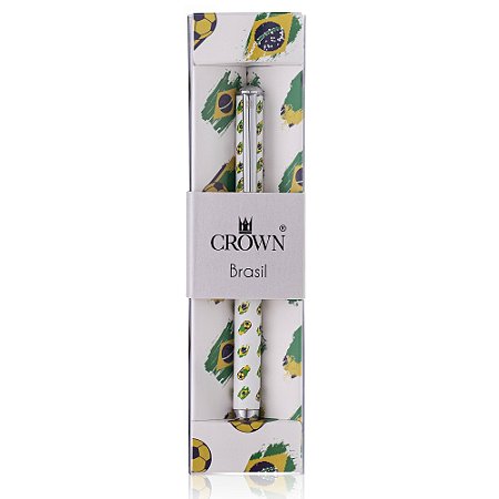 Caneta Crown Full Printed Brasil Esferográfica