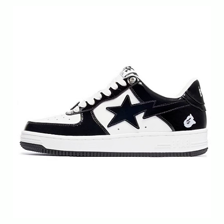 A Bathing Ape Bape Sta Patent Leather "Black White"