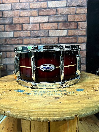 Caixa Pearl Masters Banded RedBurst 14x6,5" -  MCT Maple Complete (Thin Shell EvenPly-Six)
