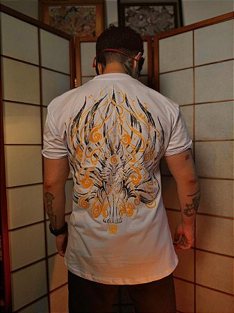 Camiseta Kyuubi no Kitsune Branca - Últimas Unidades para sempre!