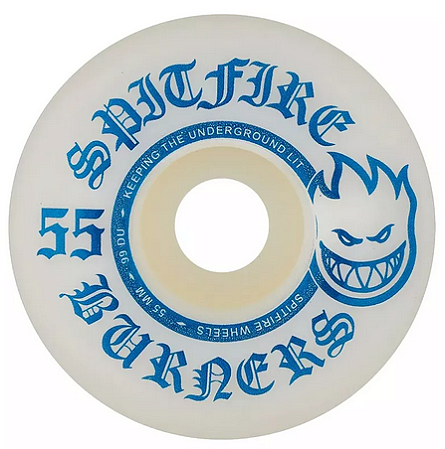 Roda De Skate Spitfire 55mm - Burner White & Blue 99D