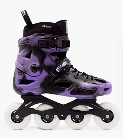 Patins adulto HD Inline WAVE preto Venon - Base híbrida - LANÇAMENTO - 80mm ABEC-9